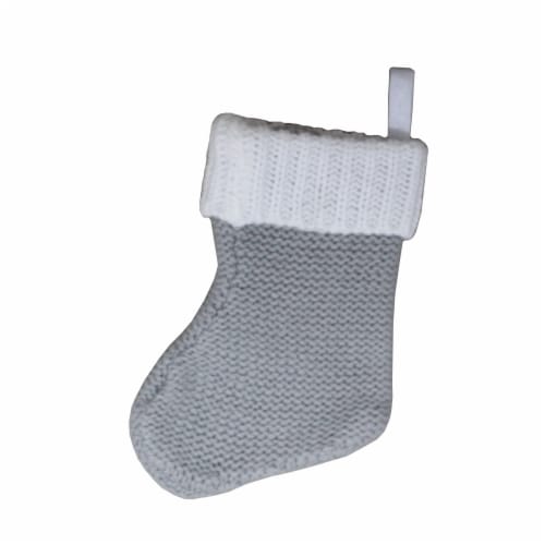 Holiday Home™ Cable Knit Christmas Stocking - Grey Perspective: back