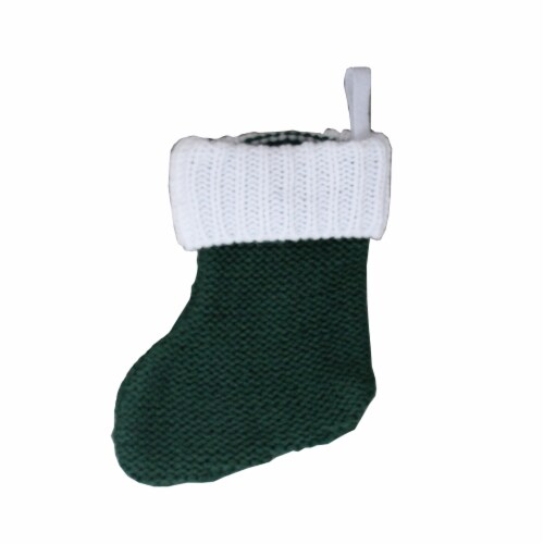 Holiday Home™ Cable Knit Christmas Stocking - Green Perspective: back