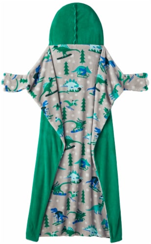 Holiday Home Hooded Dino Throw Blanket Perspective: back