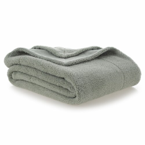 HD Designs Sherpa Throw Blanket - Green Perspective: back
