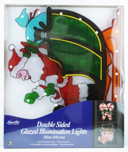 Holiday Home Santa On Sleigh Double Sided Glazed Illumination Lights Perspective: back