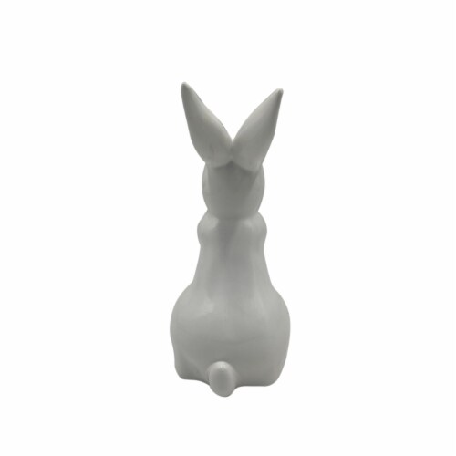 Holiday Home Ceramic Bunny w/ Pink Egg Perspective: back