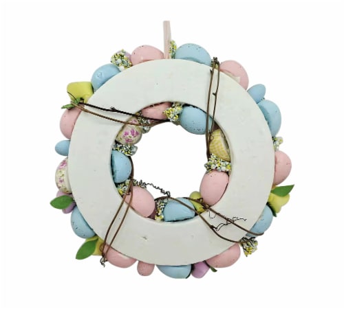 Holiday Home Easter Egg Wreath Perspective: back