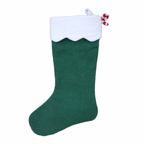 Holiday Home Meow Christmas Stocking - Green Perspective: back