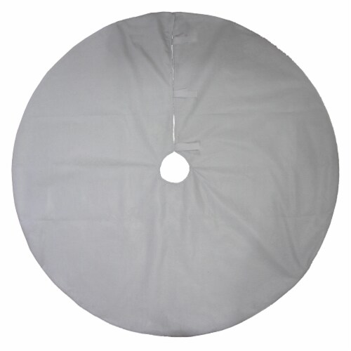 Holiday Home Knit Tree Skirt with Buttons - White Perspective: back