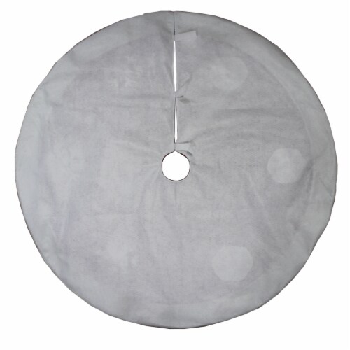 Holiday Home Snowflake Tree Skirt with Sherpa Trim Perspective: back
