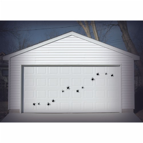 Holiday Home Giant Garage Door Silhouette Spiders Decor - Black Perspective: back