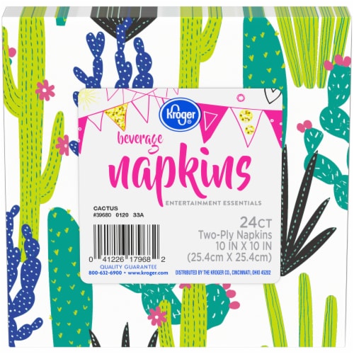 Kroger® Entertainment Essentials Cactus Beverage Napkins Perspective: back