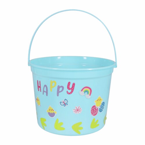 Holiday Home Blue Easter Bucket + Stickers Perspective: back