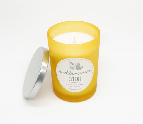 HD Designs Mediterranean Citrus Jar Candle - White Perspective: back