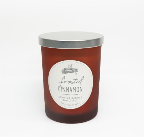 HD Designs Frosted Cinnamon Jar Candle Perspective: back