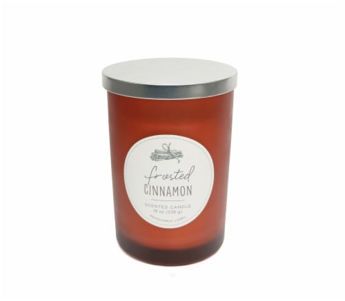 HD Designs Frosted Cinnamon Candle Jar Perspective: back