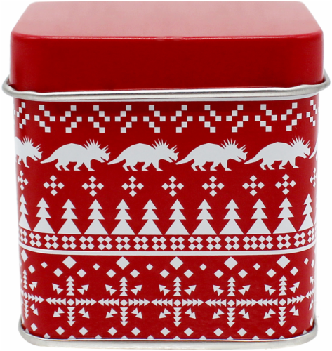 Holiday Home Cinnamon Stick Scented Tin Candle - Red/White Perspective: back