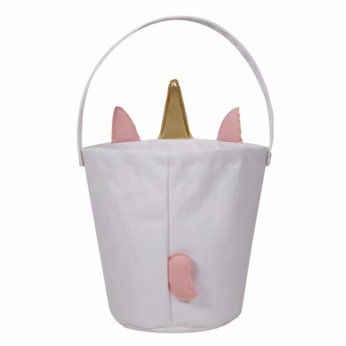 Holiday Home Canvas Unicorn Easter Bucket Perspective: back