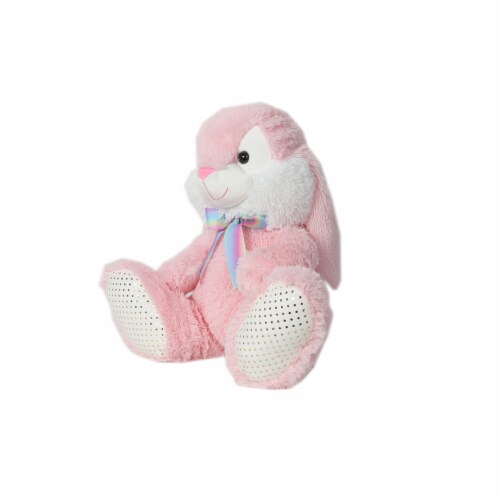 Holiday Home Plush Rabbit with Ribbon - Pink Perspective: back