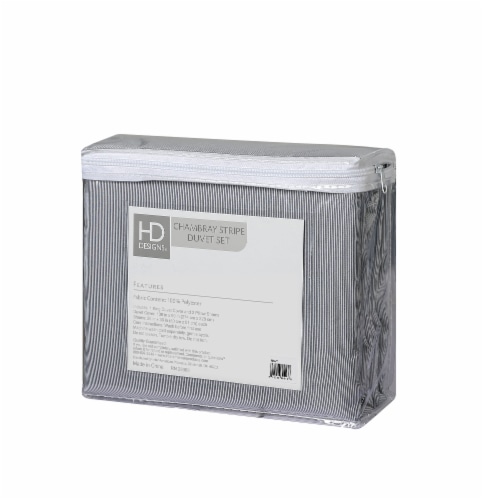 HD Designs Chambray Stripe Duvet Set Perspective: back