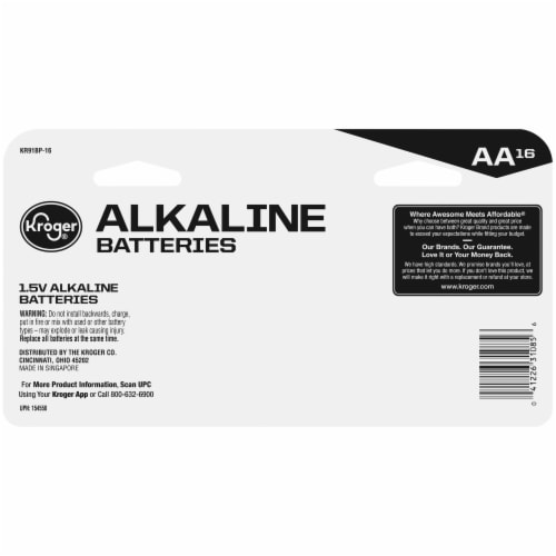 Kroger® Alkaline AA Batteries Perspective: back