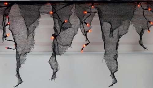 Holiday Home® 36 Gauze Drape Lights Garland - Orange Perspective: back