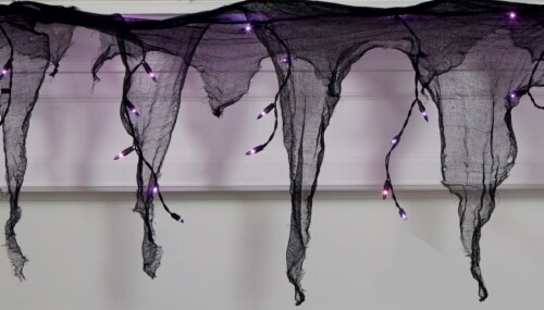 Holiday Home® 36 Gauze Drape Lights Garland - Purple Perspective: back