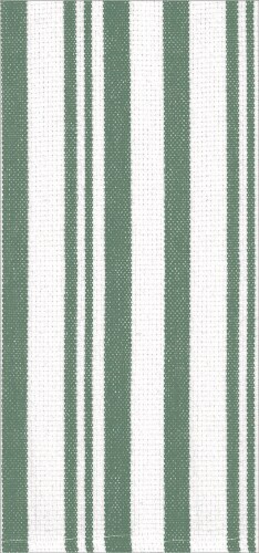 Dash of That Basketweave Towel Set - Green/White Perspective: back