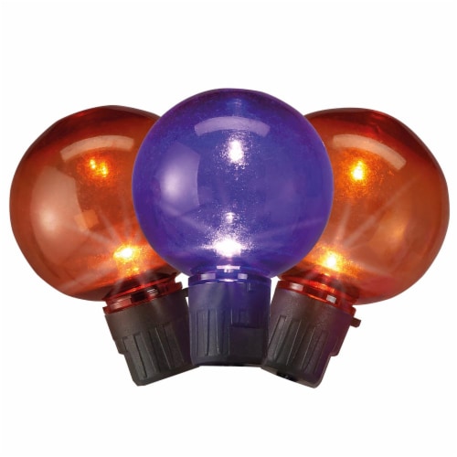 Holiday Home® 25 LED Flickering String Lights - Orange/Purple Perspective: back