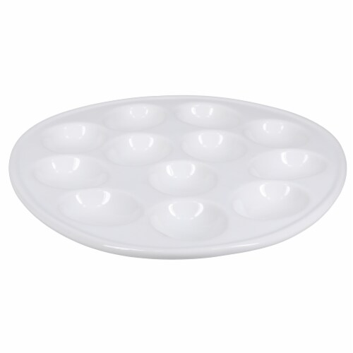 Dash of That™ Oval Egg Plate - White Perspective: back