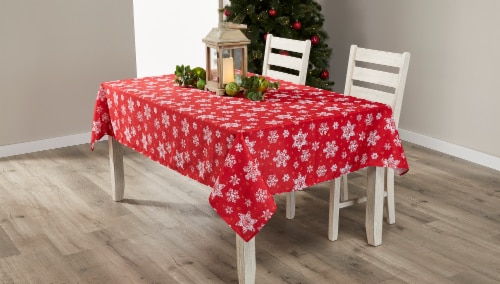 Holiday Home™ Snowflake Tablecloth - Red Perspective: back