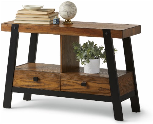 HD Designs Kenya Media Table - Brown/Black Perspective: back