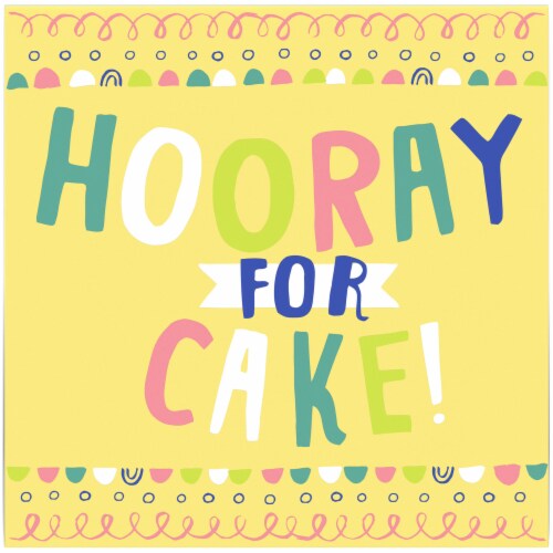 Kroger® Entertainment Essentials Beverage Napkins -  Hooray for Cake Yellow Perspective: back