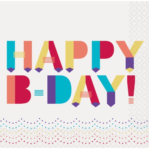 Kroger® Entertainment Essentials Happy Birthday Beverage Paper Napkin Perspective: back