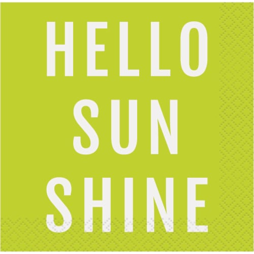 Kroger® Entertainment Essentials Green Hello Sunshine Party Paper Napkins Perspective: back