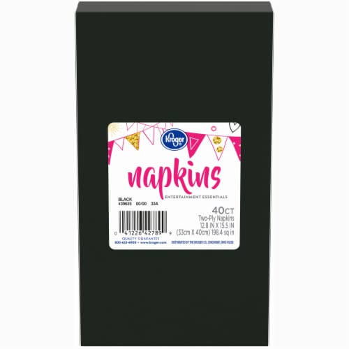 Kroger® Entertainment Essentials Black Guest Paper Napkins Perspective: back