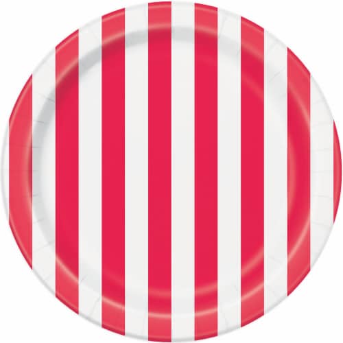 Kroger® Entertainment Essentials Simple Stripe Paper Plates - Pink Perspective: back