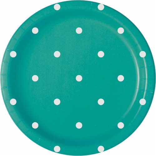 Kroger® Entertainment Essentials Polka Dot Paper Plates - 8 Pack - Green Perspective: back