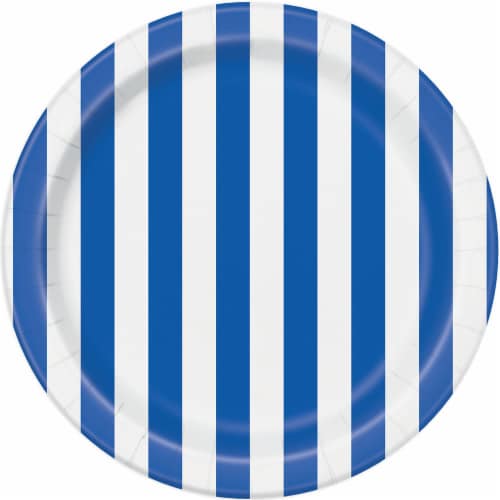 Kroger® Entertainment Essentials Simple Stripe Paper Plates - Blue Perspective: back