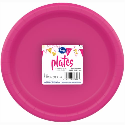 Kroger® Entertainment Essentials Paper Plates - Shocking Pink Perspective: back
