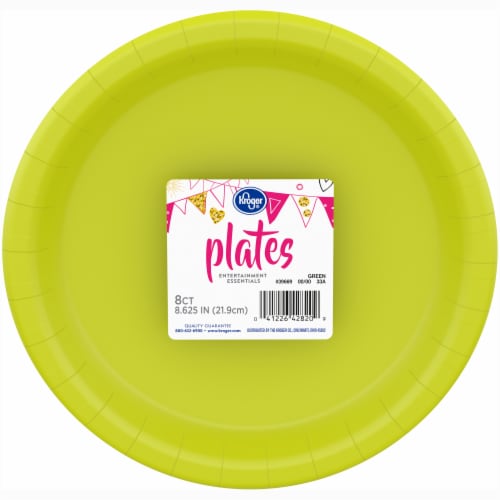 Kroger® Entertainment Essentials Paper Plates - 8 Pack - Lime Green Perspective: back