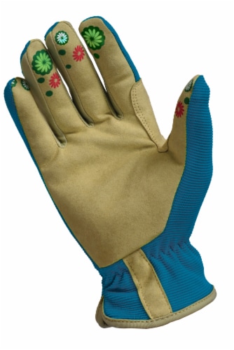 The Joy of Gardening Spandex Garden Glove Pair - Blue Sapphire Perspective: back