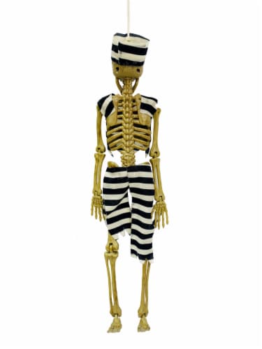 Holiday Home Hanging Convict Dressed Skeleton Decoration Perspective: back