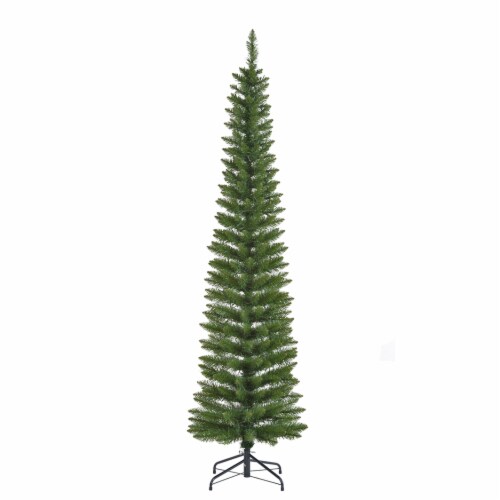 Holiday Home Woodstock Pencil Christmas Tree with Multicolored Fairy Lights Perspective: back