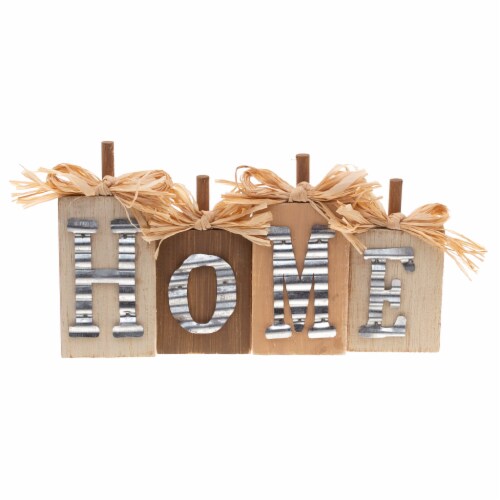 Holiday Home Galvanized & Wood Mini Sign - Assorted Perspective: back