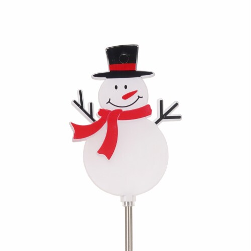 Holiday Home Solar Snowman Yard Stake - White Perspective: back