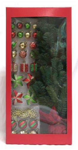 Holiday Home Shatterproof Miniature Tree and Ornaments Set Perspective: back