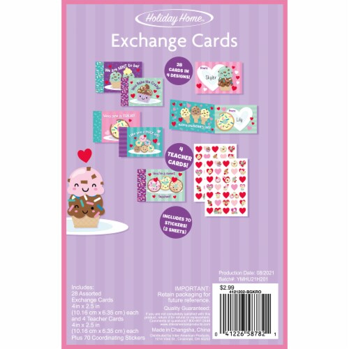 Holiday Home® Sweet Valentine Exchange Cards with Stickers Perspective: back