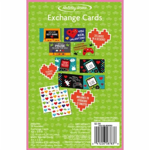 Holiday Home® High Score Valentine Exchange Cards Perspective: back