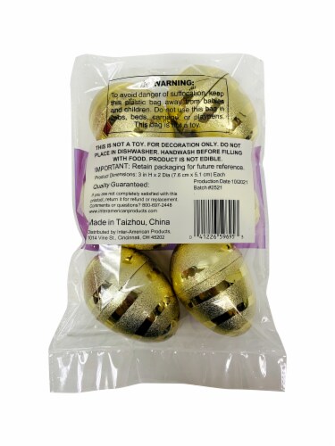 Holiday Home Striped Gold Metallic Fill Easter Eggs Perspective: back