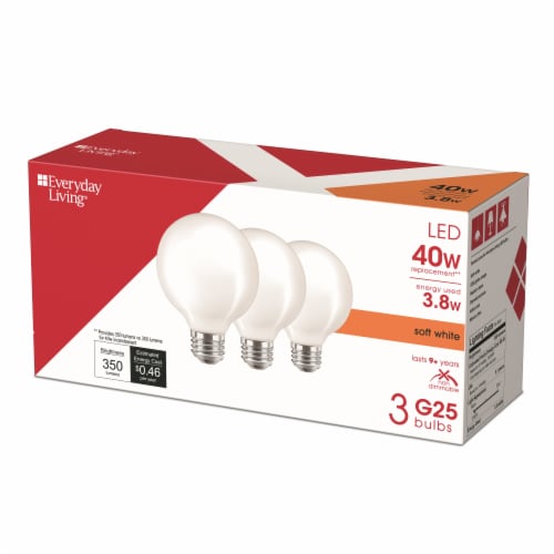 Everyday Living® 3.8-Watt (40-Watt) G25 LED Light Bulbs Perspective: back