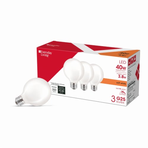 Everyday Living® 3.3-Watt (40-Watt) B11 Globe LED Light Bulb - Soft White (2700K) Perspective: back