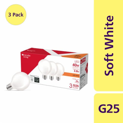 Everyday Living® 3.8-Watt (40-Watt) G25 Globe LED Light Bulb - Soft White (2700K) Perspective: back