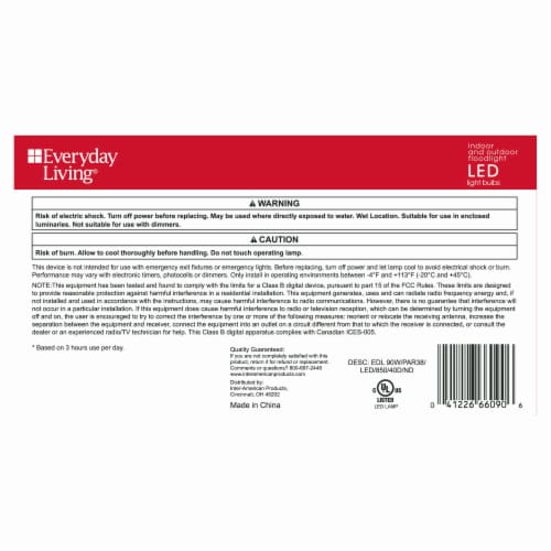Everyday Living® 12-Watt (90-Watt) PAR38 LED Floodlight Bulbs Perspective: back
